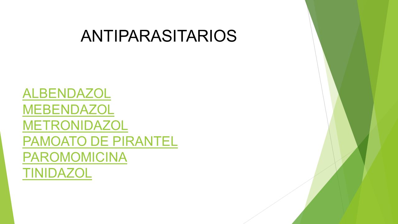 tratamiento metronidazol y mebendazol